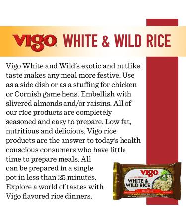 Vigo Authentic Long Grain White & Wild Rice 8oz - Pack of 12 | Savory No Fat | White & Wild Rice Blend - Buy Online on GoSupps.com