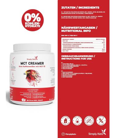 Simply Keto MCT Creamer Stoper 450G - Sugar-Free Ketogenic Coffee Creamer with MCT Oil Coconut Oil & Pasture Butter - Low Carb Bulletproof Coffee Supplement - Buy Online on GoSupps.com