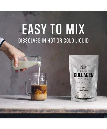 HEARTHY FOODS Collagen Powder - 18g Protein - Pure Halal Collagen Peptides Grass Fed Organic Hydrolyzed Powder | Type I and III Unflavoured Keto Friendly Gluten Free No Sugar Non GMO 16 Oz - Buy Online on GoSupps.com