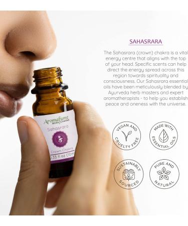 Crown Chakra Essential Oil Diffuser Blend by Aromafume | 3 x 10ml/0.33 fl oz | Sahasrara | Aromatherapy Oils for Chakra Balance | Lavender & Jasmine Extracts | Chakra Incense for Meditation, Yoga - Buy Online on GoSupps.com