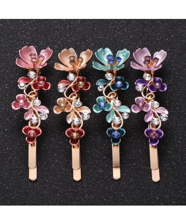 minkissy Rhinestones Hairpin Vintage Barrette Bobby Pin Elegant Headdress for Women Girls (blue Pink Purple Coffee Each Two) - Buy Online on GoSupps.com