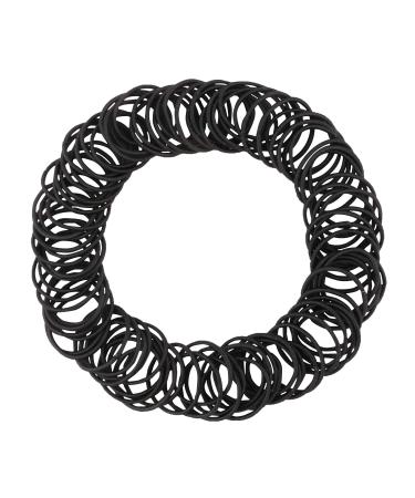 Driew Small Hair Ties  200 pcs Mini Black Hair Ties Tiny Ponytail Holder Soft Elastic Rubber Bands Black