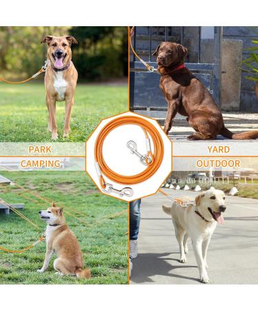 Buy Tie Out Leashes for Dogs - 3/6/9/15m Durable Cables for Medium to Large Dogs in Orange | Ideal Yard Leash - Buy Online on GoSupps.com