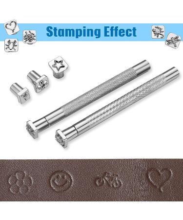 70 Piece Leather Craft Stamping Set with Alphabet, Numbers, and Patterns - Includes 2 Leather Punch Tools - Buy Online on GoSupps.com
