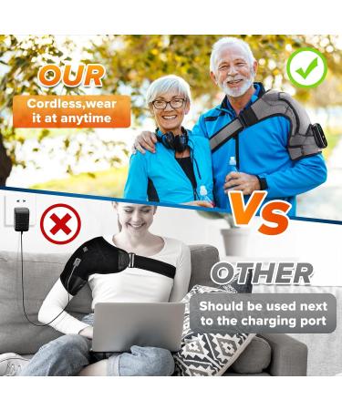 Relieflylab 3-in-1 Heated Shoulder Massager & Heating Pad - Pain Relief Brace for Men & Women - Buy Online on GoSupps.com