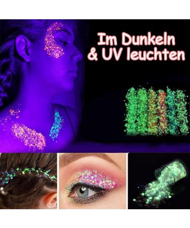 Shop Lynlon 12 Colors Glitter Face & Body Sequins - Festival Makeup Hair Nail DIY Epoxy Resin & Halloween Sparkle - Buy Online on GoSupps.com