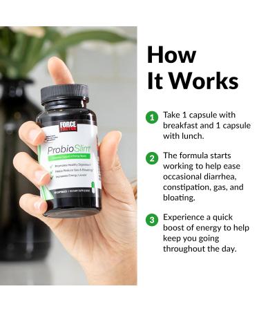 Force Factor ProbioSlim Probiotics for Women and Men Probiotics for Digestive Health to Reduce Bloating Gas & Occasional Diarrhea with Prebiotics LactoSpore & Green Tea for Energy 30 Capsules 30 Count (Pack of 1) - Buy Online on GoSupps.com