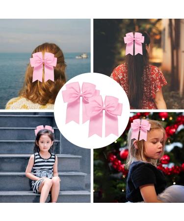 2 Pack 6 inch Bow Hair Clips Large Hair Bow Hair Barrette Clips for Women Girls Pink Hair Bow for Girls - Buy Online on GoSupps.com