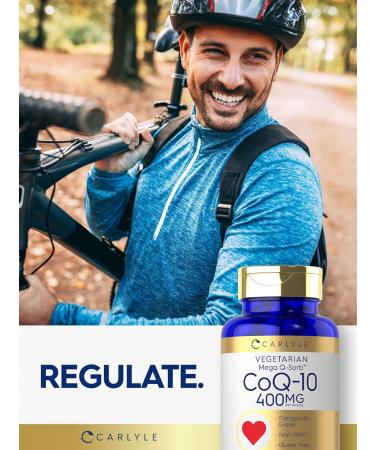 Carlyle CoQ10 400mg - 90 Vegetarian Non-GMO Gluten Free Supplements for Heart Health - Buy Online on GoSupps.com