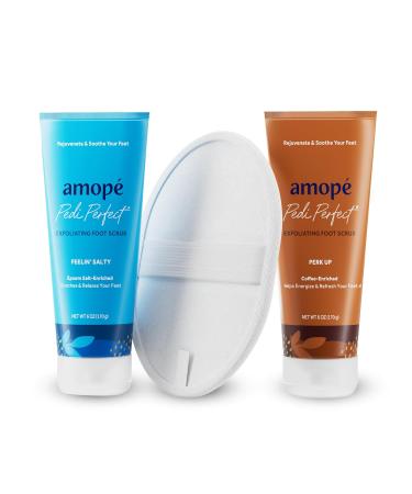 Amop Rejuvenating Kit - Exfoliating Sugar Foot Scrub with Epsom Salt & Coffee | Nourishing Moisturizers for Smooth Soothe & Relax | Foot & Leg Scrubber | International Shipping - Buy Online on GoSupps.com