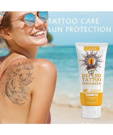 SPF 30+ Tattoo Sunscreen UVA and UVB Sun Protection 60ml Size Tattoo Sunscreen Anti-Fading Keep Colors - Buy Online on GoSupps.com