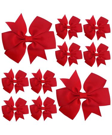 Sibba 10 pieces of band hair loops crocodile terminals hair grinding hair clips 7.6 cm red ponytail holder cheerleading hairpillar Valentine's day accessories for women toddler girls halloween - Buy Online on GoSupps.com