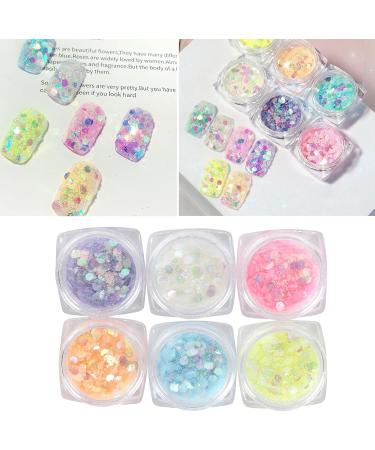 Nail Glitter Sequins Durable 6 Colors Colorful Nail Art Design for Holiday Parties Night Out Daily Use for Household Nail Shop for Face Eyes Hair Body Nails - Buy Online on GoSupps.com