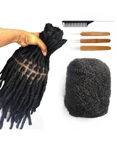 FAMILOCS Afro Kinky Bulk Human Hair for Dreadlock Extensions, Repairs, Twists & Braids - 8 Inch 30g/1oz, Natural Black 1B - Buy Online on GoSupps.com