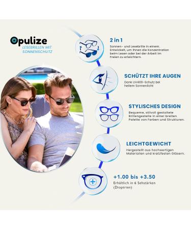 Opulize Koi Sunglasses - Large Rectangular Frame - UV400 Tinted Glasses for Men & Women - Unisex Spring Hinges - S50 +2.50 Diopters - Black - Buy Online on GoSupps.com