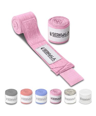 Serigala 4.5m boxing bandages with thumb loop - half elastic bandages boxes with an extra wide Velcro fastener - martial arts bandages for Thai boxing kickboxing MMA and Muay Thai Rosa - Buy Online on GoSupps.com