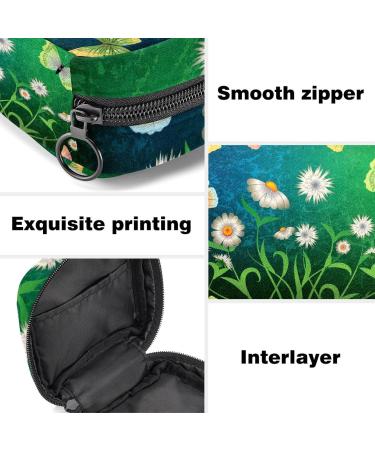 Spring Flowers & Butterflies Napkin Storage Bag - Portable Zipper Bag for Teens & Women | Unique Design Perfect Gift - Buy Online on GoSupps.com