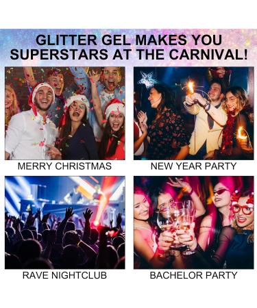 Silver Holographic Mermaid Sequins Body Glitter Gel - Waterproof for Face, Hair, and Nails | Perfect for Concerts, Parties, and Festivals - Buy Online on GoSupps.com