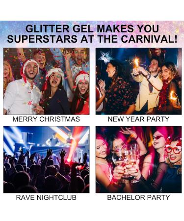 Glitter Face & Body Gel | Long-Lasting Liquid Eyeshadow & Hair Glitter for Festivals | DIY Manicure & Lips Glitter Gel - Buy Online on GoSupps.com