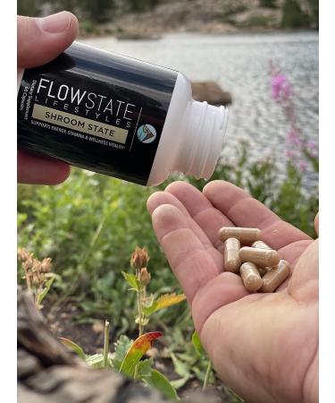 Flow State Lifestyles Mushroom 10X(Shroom State) - Nootropic - Improves Brain Focus and Energy Support - Lions Mane Shiitake Reishi Cordyceps Turkey Tail Chaga - Buy Online on GoSupps.com