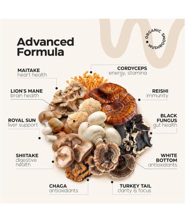 Mushroom Gummies 5000 Mg 120 Pcs (2 Pack) - Lion's Mane and 9 Adaptogenic Mushrooms Blend - Ashwagandha L-Theanine - Mushroom Gummies for Energy Immunity Focus Brain Boost - No Sugar and GMO 60 Count (Pack of 2) Brown - Buy Online on GoSupps.com
