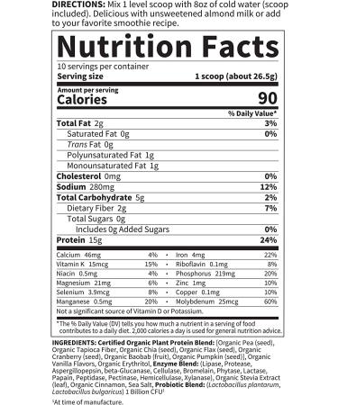 Garden of Life Organic Plant Protein - Grain Free Smooth Vanilla 9.4 oz - Buy Online on GoSupps.com