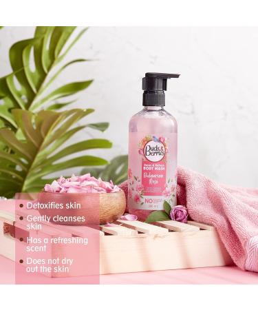 Buds & Berries Detox & Refresh Bulgarian Rose Body Wash - Paraben-Free & Soap-Free Shower Gel 300ml - International Shipping Available - Buy Online on GoSupps.com