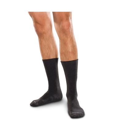 SmartKnit Seamless Crew Socks for Diabetes Arthritis or Sensitive Feet (Black Large)