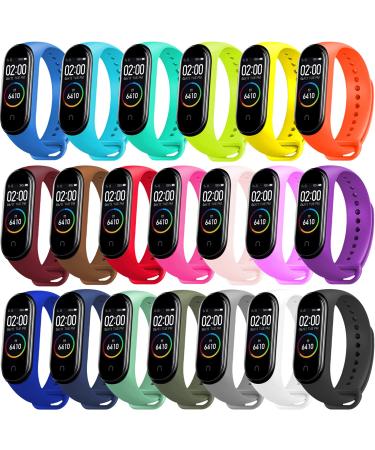 20 Pieces Strap Replacement Compatible with Xiaomi Mi Band 4 / Xiaomi Mi Band 3, Bands for Xiaomi Mi Band 4 Bracelet Wristbands Accessories Silicone for Mi Fit 3 Straps (20 Colors)