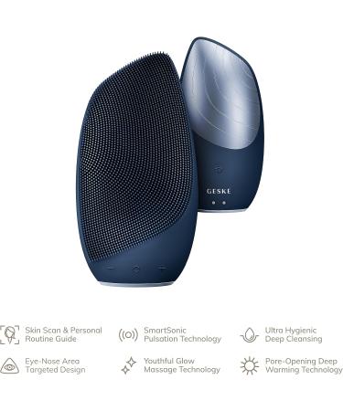 Geske SmartAppguided Sonic Thermo Facial Brush | 6-in-1 Skin Cleaning & Face Massage Device | Heated Electric Brush for Midnight Facial Care - Buy Online on GoSupps.com