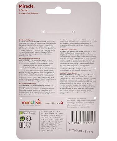 Munchkin Miracle 360 Drinking Cups & Cup Lid Bundle - 4-Pack Multi-Colored & Blue/Green for Babies & Toddlers | International Shipping Available - Buy Online on GoSupps.com