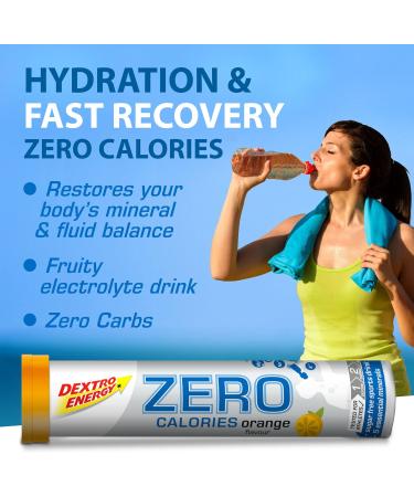 Dextro Energy Zero Calories Electrolyte Drink - Orange | 3 Tubes 60 Tablets - Buy Online on GoSupps.com