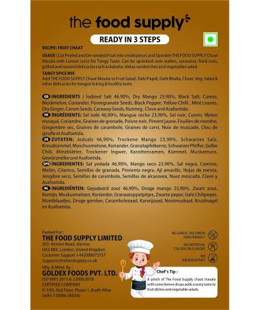Premium Artisan Spice Mixes Great Taste Award Winner 2022-23 - All Natural Salt-Free | Vegan | No Colors | Gluten Friendly | Non-GMO - The Food Supply (Chaat Masala 100g (Pack of 2)) TFS Chaat Masala (2x100g) - Buy Online on GoSupps.com