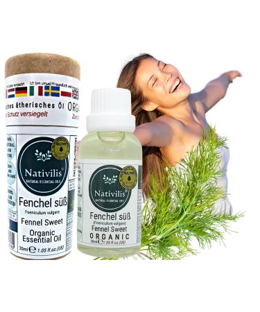 Nativilis bio-etheric oil made of sweet fennel foeniculum vulgarian powerful anti-aging inflammation inhibitor antioxidants detox minimize the symptoms of menopause-hot flashes-copaiba