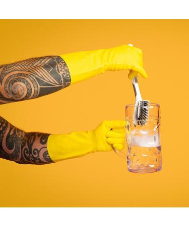 Sorbo Large Latex Household Gloves with Soft Lining and Extra Long Cuff - Yellow, 1 Pair - Buy Online on GoSupps.com