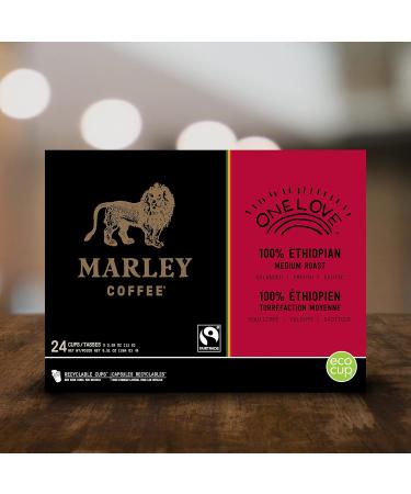 Marley Coffee Single Serve K-Cup Compatible Capsules One Love 100% Ethiopian Medium Roast 24 Count Medium Roast Coffee - Buy Online on GoSupps.com