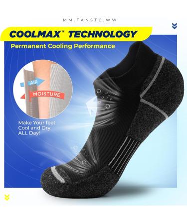 Shop Tanstc Coolmax Sneaker Socks for Men & Women - Breathable Hiking & Running Socks (Sizes 35-50) | Anti-Bubble Short Sports Socks - Buy Online on GoSupps.com