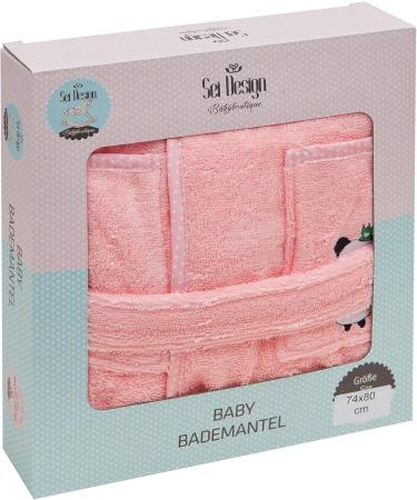 Organic Terry Cloth Baby Bathrobe | 100% Organic Cotton | Sei Design | Kids 3-4 Years | Soft Pink 74-80 | Eco-Friendly Children s Bathrobe - Buy Online on GoSupps.com