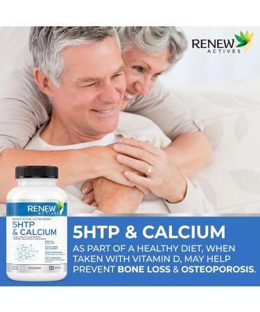 Renew Actives 5-HTP & Calcium Supplement - Sleep Aid - Promote Mood Balance - Source of Electrolyte - Help with Bone & Muscle - 120 Capsules (2packs) 120 count (Pack of 2) - Buy Online on GoSupps.com