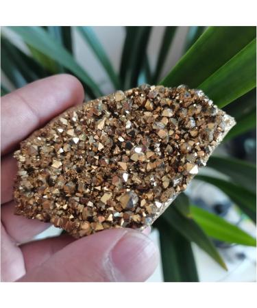 100g Natural Electroplating Gold Crystal Cluster Titanium Geode Cluster DIY Bare Stone Materials Jewelry Making 1pc Decoration 70-100g - Buy Online on GoSupps.com
