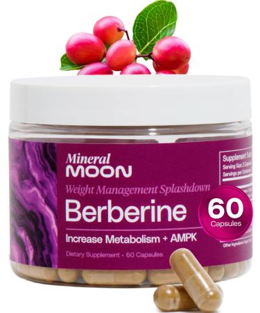 Mineral Moon Premium Berberine Supplement Body Composition, 60 Capsules - with Cissus Quadrangularis & Berberine Phytosome - Supports Overall Wellness