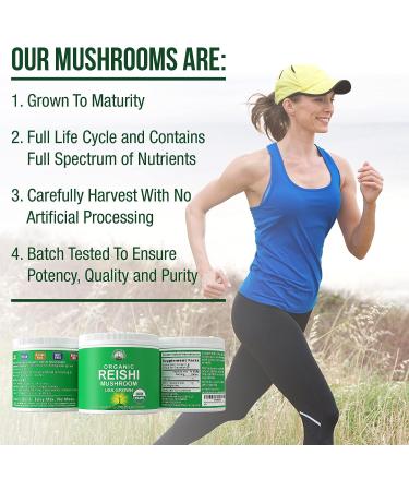 Organic Reishi Mushroom Powder - USA Grown Immunity Support Supplement - Buy Online on GoSupps.com