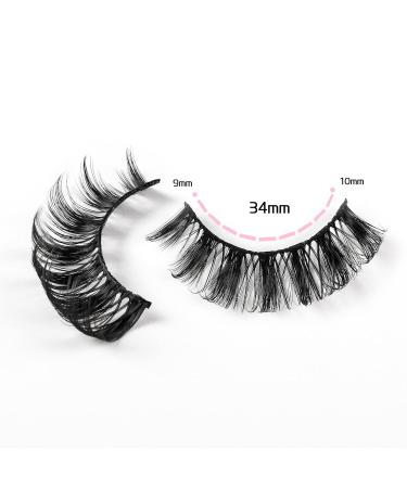 HIPRETTYUS 10mm Russian Strip Faux Mink Lashes D Curl - 10 Pairs Pack - Buy Online on GoSupps.com