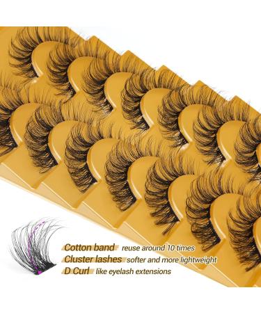 D Curl Natural Eyelash Clusters - 9 Pairs Mega Volume Mink Lash Extensions by Goddvenus - Buy Online on GoSupps.com