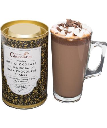 Martins Chocolatier Hot Chocolate Gift Set (Dark) | Drinking Chocolate Made with Belgian Chocolate Shavings | Includes Glass and Marshmallows - Buy Online on GoSupps.com