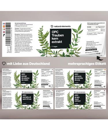 Buy OPC Grape Seed Extract - 240 High-Dose Vegan Capsules | Pure European OPC Proven Quality 8-Month Supply Made in Germany - Buy Online on GoSupps.com