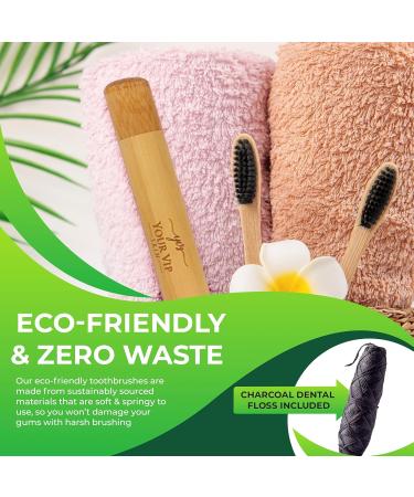 Your VIP Skin 4x Bamboo Toothbrush Set - Eco-Friendly Soft Wooden Brushes for a Sustainable Smile - Buy Online on GoSupps.com