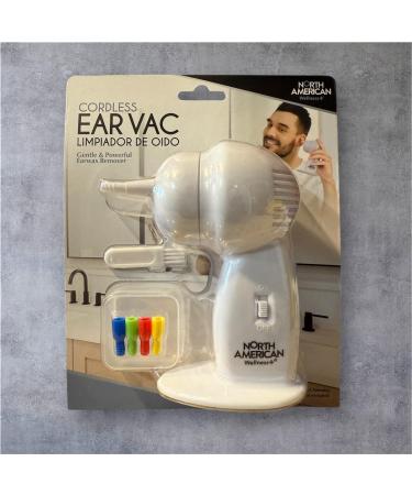 North American Wellness Cordless Ear Vac Gentle & Powerful Earwax Remover Includes 4 Colored Tips