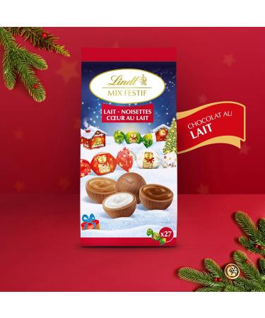 Lindt - TEDDY Mix Festive Bag - Assortment of Milk Chocolates - Creamy Milk Heart and Hazelnut Heart - Ideal for Christmas  - Buy Online on GoSupps.com
