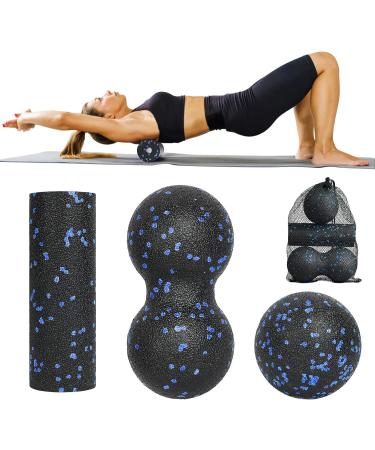 Lophe Fascia Ball Set - 3 Piece Massage Ball & Roller for Muscle Pain Relief | Blue Fascia Roller & Peanut Massage Ball for Back Tension Relief - Buy Online on GoSupps.com